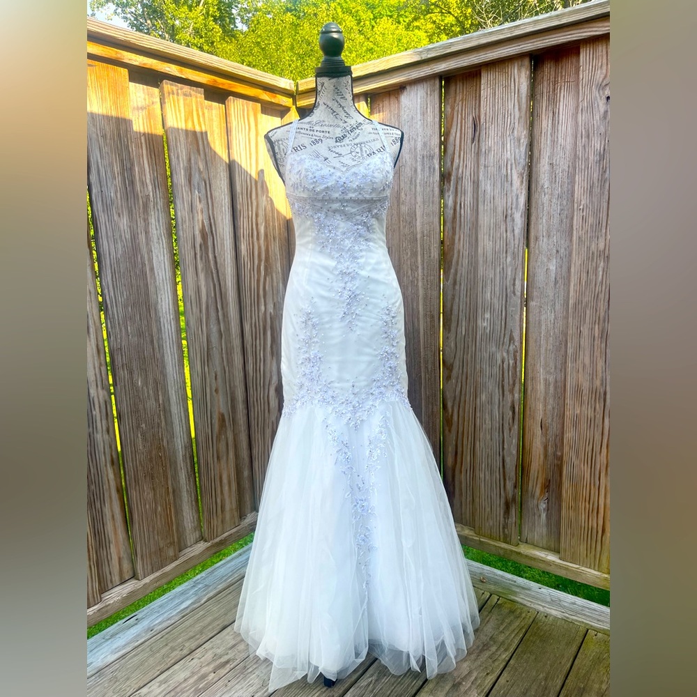 Liancarlo COUTURE Elegant White Lace Layered Wedding Dress Size 4